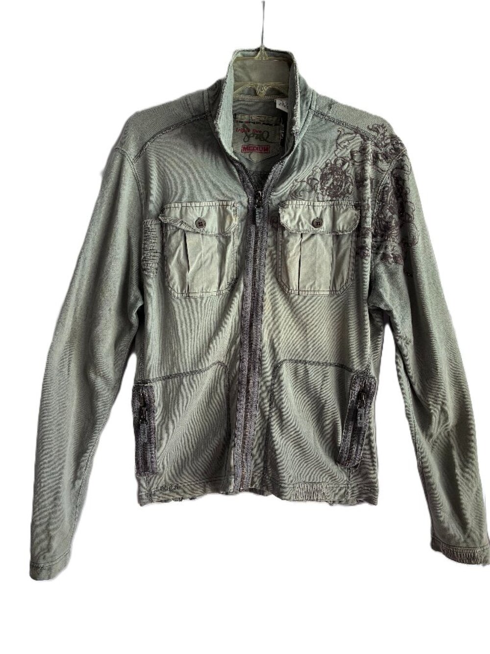 Vintage Y2K Triple Five Soul - Military Style Jacket-Grunge Distressed - M